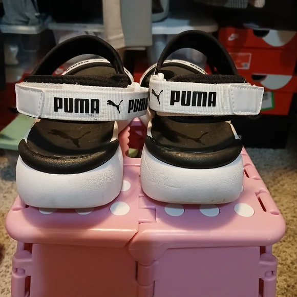 Puma Black and White Sandals - Picture 3 of 5